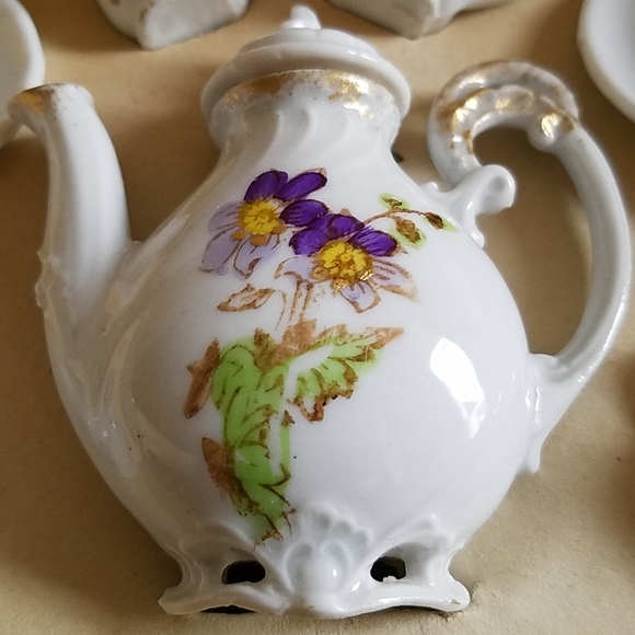 NIB! 1916 ANTIQUE German Child’s Daisy Tea Set 🌼 - Picture 3 of 12